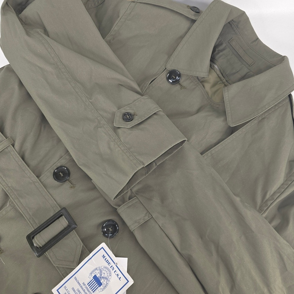 Defense Logistics Agency Trench Coat Mens 40L Green Valor Collection USA NWT NOS